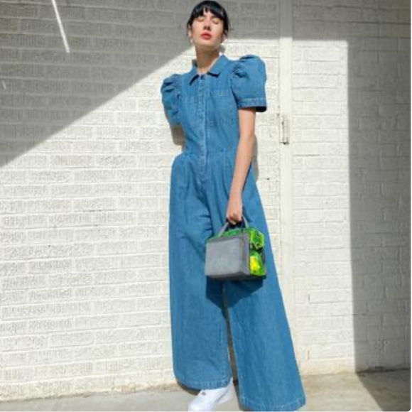 Sea New York Piper Denim Short Sleeve Jumpsuit 10 - Picture 2 of 6